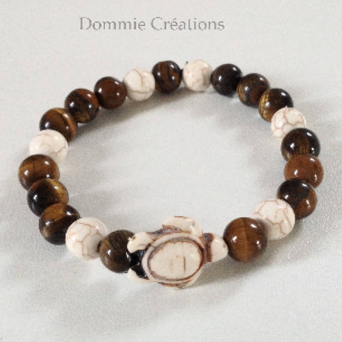 Bracelet oeil de tigre et howlite