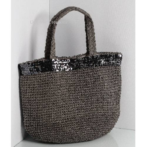 Sac raphia cabas noir