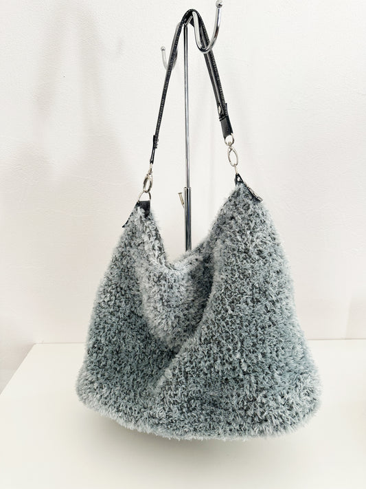 Sac besace Vert d'eau et gris acier